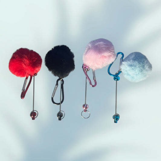 Beaded Keychain w Puff